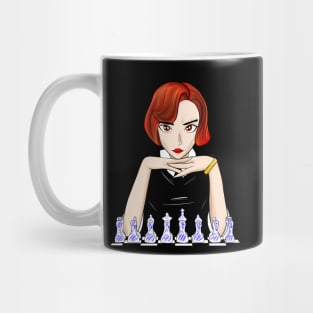 beth harmon the queens gambit in ecopop chess master art in talavera Mug